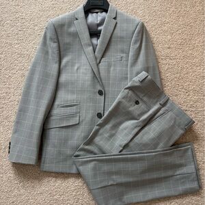 Marc New York Gray Plaid Teen/Boys Suit